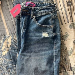 Edikted “Lori High Rise Wide Leg Jeans” in dark blue, medium, never worn before.